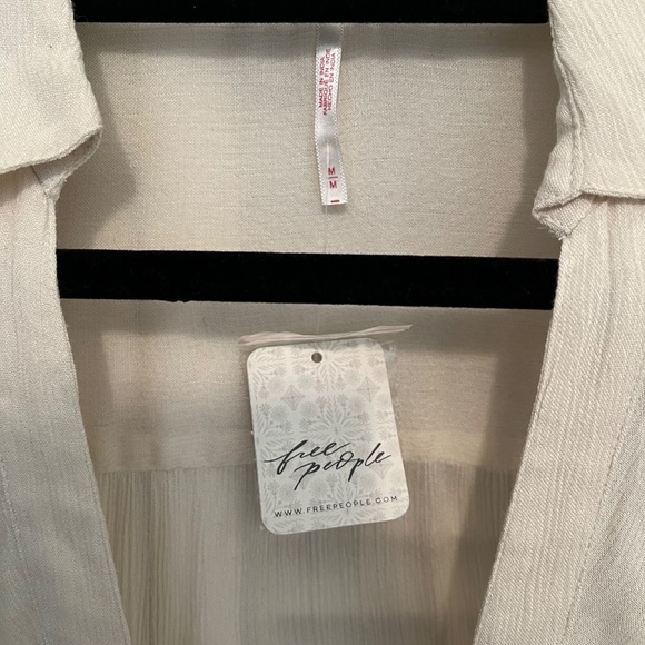 Free People Sheer long sleeve Ivory tunic - Picture 5 of 7
